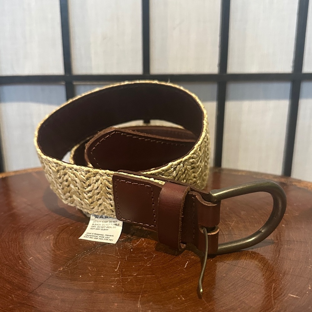 Fatface NEW Leather Tan and Brown Men's Woven Belt